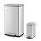 Silver & Rose Gold Stainless Steel Dual Trash Cans with Soft Close